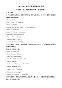 山东省淄博市张店区2023-2024学年六年级上学期期末英语试题（原卷+解析）