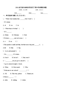 2024届宁波市余姚市英语四下期中考试模拟试题含答案