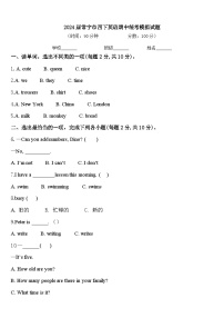 2024届常宁市四下英语期中统考模拟试题含答案