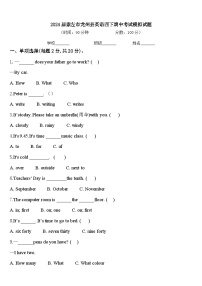 2024届崇左市龙州县英语四下期中考试模拟试题含答案