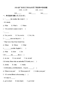 2024届广东省江门市台山市四下英语期中考试试题含答案