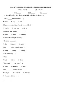 2024届广东省清远市四年级英语第二学期期中教学质量检测试题含答案