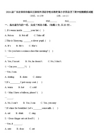 2024届广东省深圳市福田区深圳外国语学校东海附属小学英语四下期中检测模拟试题含答案