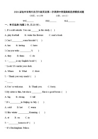 2024届沧州市海兴县四年级英语第二学期期中质量跟踪监视模拟试题含答案