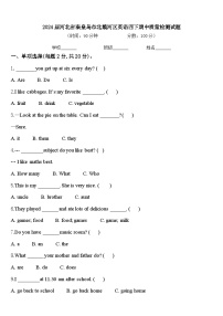 2024届河北省秦皇岛市北戴河区英语四下期中质量检测试题含答案