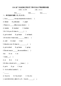 2024届广东汕尾城区英语四下期中学业水平测试模拟试题含答案