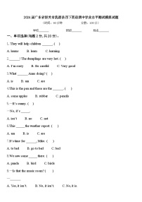 2024届广东省韶关市乳源县四下英语期中学业水平测试模拟试题含答案