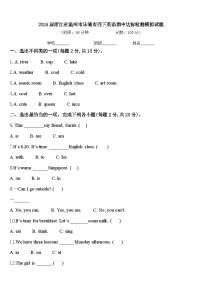 2024届浙江省温州市乐清市四下英语期中达标检测模拟试题含答案