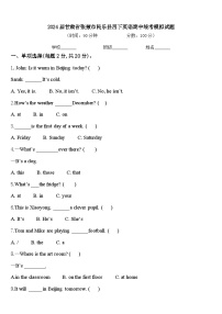 2024届甘肃省张掖市民乐县四下英语期中统考模拟试题含答案