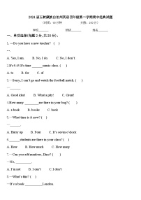 2024届玉树藏族自治州英语四年级第二学期期中经典试题含答案