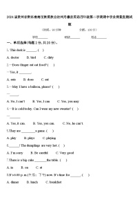 2024届贵州省黔东南南苗族侗族自治州丹寨县英语四年级第二学期期中学业质量监测试题含答案