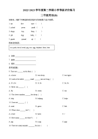 2022-2023学年河北省石家庄市高邑县冀教版（三起）三年级下册期中等级评价练习英语试卷（原卷版+解析版）