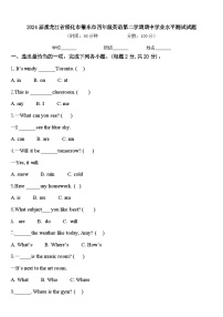 2024届黑龙江省绥化市肇东市四年级英语第二学期期中学业水平测试试题含答案