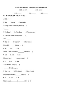 2024年乐安县英语四下期中学业水平测试模拟试题含答案