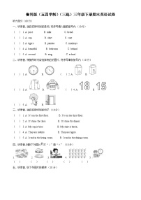 2022-2023学年山东省泰安市新泰市鲁科版（五四学制）（三起）三年级下册期末英语试卷（原卷版+解析版）