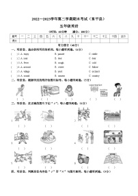 2022-2023学年山东省泰安市东平县鲁科版（五四学制）（三起）五年级下册期末考试英语试卷