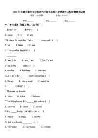 2024年安徽省滁州市全椒县四年级英语第二学期期中达标检测模拟试题含答案