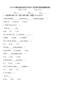 2024年安徽省宣城市宣州区英语四下期中教学质量检测模拟试题含答案