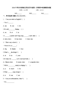 2024年枣庄市薛城区英语四年级第二学期期中检测模拟试题含答案