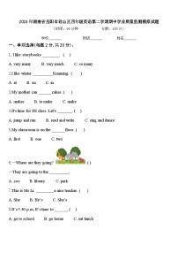 2024年湖南省岳阳市君山区四年级英语第二学期期中学业质量监测模拟试题含答案