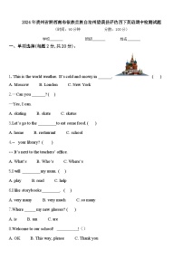 2024年贵州省黔西南布依族苗族自治州望谟县评估四下英语期中检测试题含答案