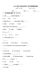 2024年衡水市景县英语四下期中调研模拟试题含答案