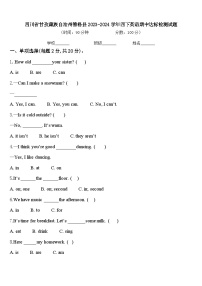 四川省甘孜藏族自治州德格县2023-2024学年四下英语期中达标检测试题含答案