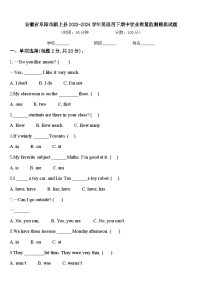 安徽省阜阳市颍上县2023-2024学年英语四下期中学业质量监测模拟试题含答案