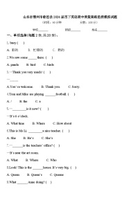 山东省德州市临邑县2024届四下英语期中质量跟踪监视模拟试题含答案