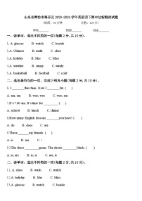 山东省潍坊市寒亭区2023-2024学年英语四下期中达标测试试题含答案