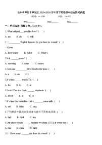 山东省潍坊市潍城区2023-2024学年四下英语期中综合测试试题含答案