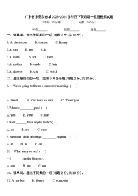 广东省东莞市南城2023-2024学年四下英语期中监测模拟试题含答案