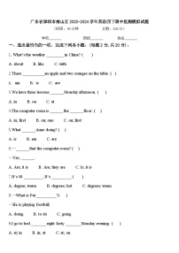 广东省深圳市南山区2023-2024学年英语四下期中监测模拟试题含答案