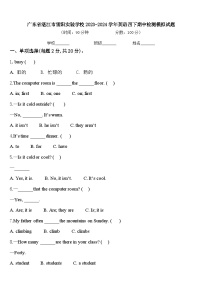 广东省湛江市雷阳实验学校2023-2024学年英语四下期中检测模拟试题含答案