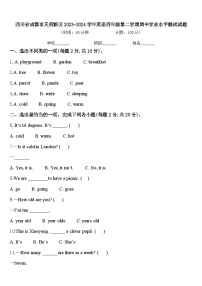 四川省成都市天府新区2023-2024学年英语四年级第二学期期中学业水平测试试题含答案