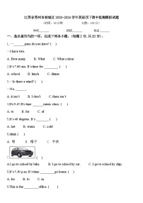 江苏省苏州市相城区2023-2024学年英语四下期中监测模拟试题含答案