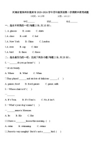 河南省登郑州市登封市2023-2024学年四年级英语第二学期期中联考试题含答案