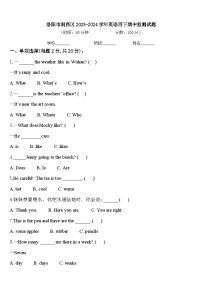 洛阳市涧西区2023-2024学年英语四下期中监测试题含答案