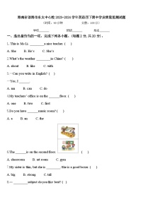 海南省琼海市东太中心校2023-2024学年英语四下期中学业质量监测试题含答案