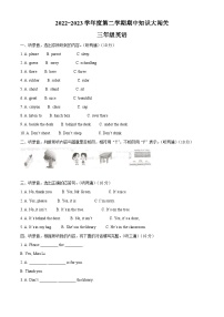 2022-2023学年江苏省徐州市睢宁县译林版（三起）三年级下册期中知识大闯关英语试卷（原卷版+解析版）