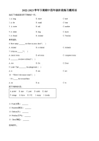 2022-2023学年河南省周口市西华县人教PEP版四年级下册期中阶段练习英语试卷（解析版+原卷版）