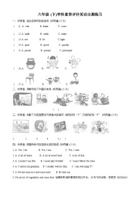 18，2022-2023学年江苏省泰州市兴化市译林版（三起）六年级下册期中自测练习英语试卷