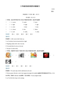 38，2022-2023学年江苏省扬州市宝应县译林版（三起）六年级下册期中阶段纠错练习英语试卷（）