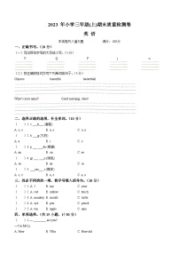 2023-2024学年湖南省邵阳市新宁县湘鲁版三年级上册期末质量检测英语试卷