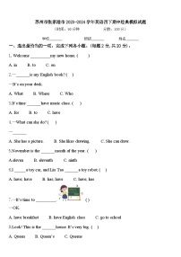 苏州市张家港市2023-2024学年英语四下期中经典模拟试题含答案