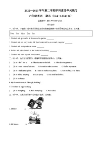 2022-2023学年广东省深圳市福田区沪教牛津版（深圳用）六年级下册期末学科素养练习英语试卷（原卷版+解析版）