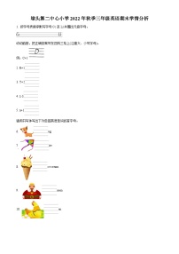 2022-2023学年福建省莆田市秀屿区埭头第二中心小学闽教版三年级上册期末学情分析英语试卷（原卷版+解析版）