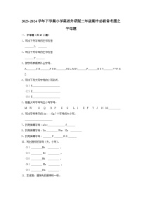 字母题-2023-2024学年 小学英语 三年级下学期 期中必刷常考题  外研版（含解析）