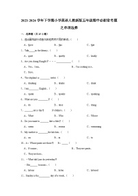 单项选择2023-2024学年 小学英语 五年级下学期 期中必刷常考题  人教PEP（含解析）