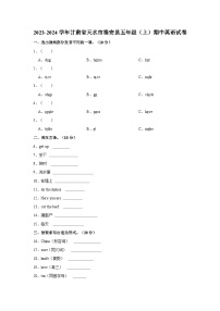 2023-2024学年甘肃省天水市秦安县五年级上学期期中英语试卷（含答案）